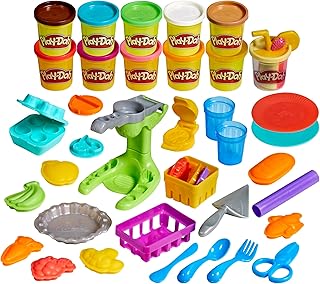 Ensemble de jeu de cuisine play-doh farmer's market avec 28 accessoires alimentaires