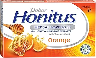 Comprimés à base de plantes dabur honitos à saveur d'orange | soulagement efficace