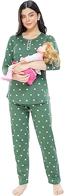Zeyo ensemble pyjama en coton imprimé cœur pour femme, robes de soirée et pyjama 5339. Plus de choix, moins de dépenses avec Diaytar