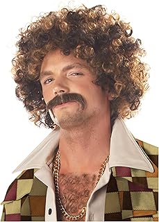 Perruques et moustaches disco dirt bag pour hommes des douanes californiennes - taille