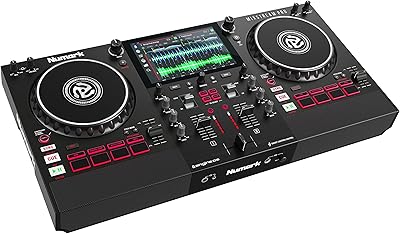 Contrôleur dj autonome nomark mixstream pro avec haut-parleurs, écran tactile 7", streaming wi-fi
