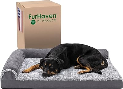 Lit pour chien en mousse orthopédique en forme de l en fausse fourrure
