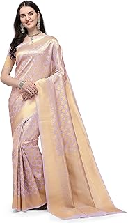 Sari en soie banarasi pour femme avec chemisier jacquard zari, 5,5 mètres
