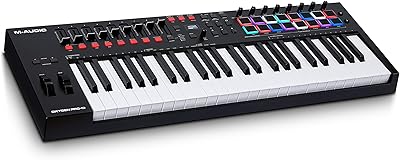 Clavier contrôleur midi usb m-audio oxygen pro 49 avec pads rythmiques, boutons, boutons
