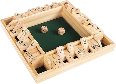 Jeu shoot the box - ensemble classique numéro 10 en bois avec dés