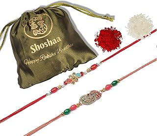 Rakhi avec châle roli pour frère bhaiya cadeau de 2 pièces rakhi