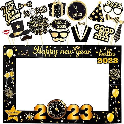 Cadre photo du nouvel an 2023 - paquet de 36, accessoires pour photomaton