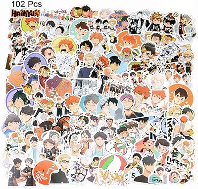 Ensemble d'autocollants haikyuu - autocollants anime imperméables pour garçons pour ordinateur portable, bagages