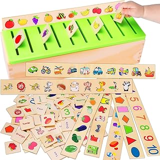 Jouets montessori en bois de beauté pour tout-petits boîte de tri jouets