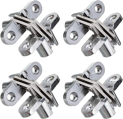 2 paires de charnières d'armoire dissimulées en acier inoxydable de 45 mm, charnière