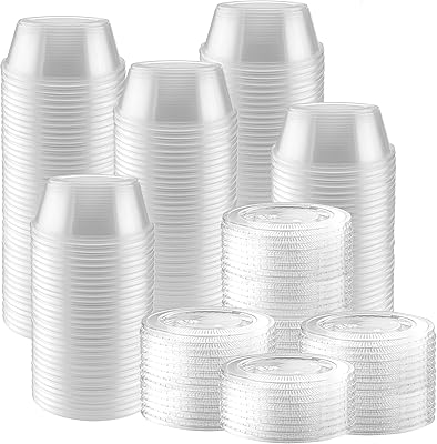 Récipients jello cup en plastique transparent avec couvercles étanches à clipser - récipients