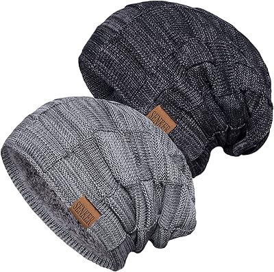 Bonnet ample pour hommes, chapeaux d'hiver pour hommes et femmes, bonnet tricoté épais