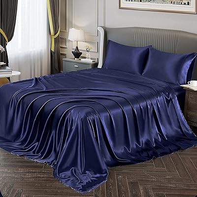 Parure de lit de luxe en satin doux et soyeux, 4 pièces, ensemble