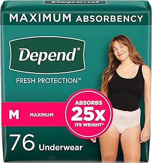 Sous-vêtements d'incontinence depend fit flex pour femmes ultra absorbants jetables taille