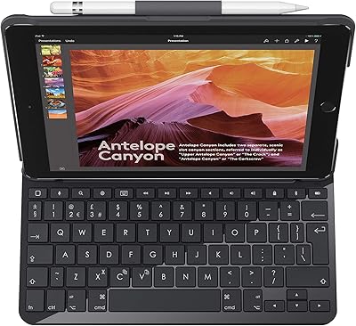 Étui logitech slim folio pour ipad avec clavier bluetooth sans fil, ipad 5e
