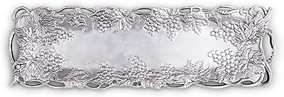 Plateau de service rectangulaire en aluminium à motif de raisin en métal arthur