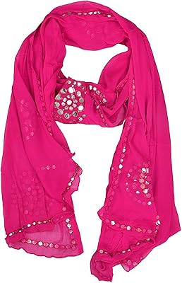 Écharpe dupatta circulaire en mousseline avec motif réfléchissant pour femmes et filles, 2,25