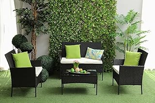 Collection pan emirates castella garden (2+1+1 ans) rotin et tissu