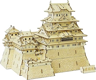 Puzzle en bois 3d château wa-jo-mei himeji pour adultes et adolescents
