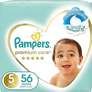 Couches pampers premium care, taille 5, 11-16 kg, 56 pièces