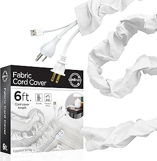 Couvre-cordon en tissu cordinet de 1,8 m, cache les câbles, idéal