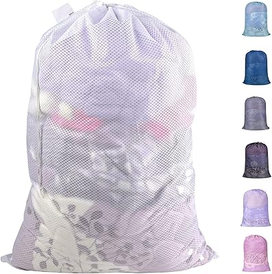 Grand sac à linge en maille robuste avec fermeture à cordon - 60