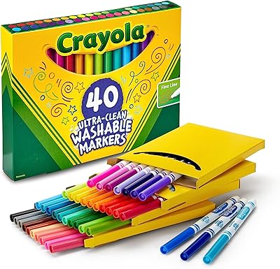 Marqueurs amovibles crayola ultra clean, ensemble de marqueurs à lignes fines, cadeau