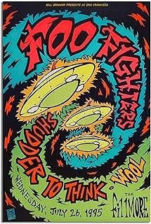 Affiche de concert vintage foo fighters san francisco 1995, affiche d'art sur toile