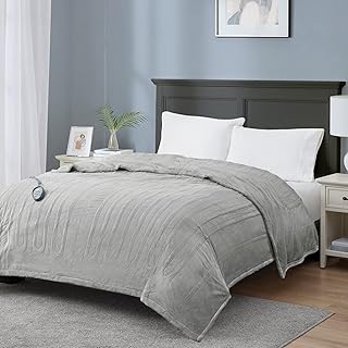 Couverture électrique double pour lit couvertures douces en micro peluche | lavable