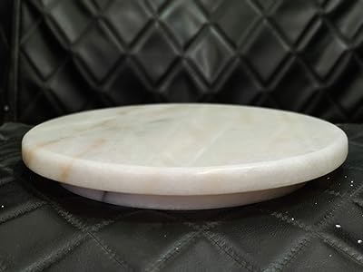Lamac crafts - chakla/roti maker/plateau tournant antidérapant en marbre blanc pur