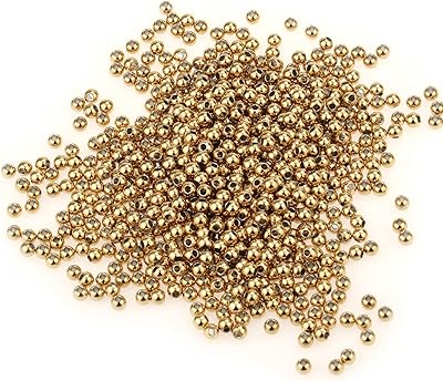 Perles en acier inoxydable [4 mm/200 pièces] perles d'espacement rondes en métal plaqué