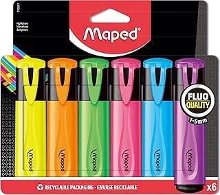 Surligneur classique flow peeps maped, couleurs assorties, paquet de 6 (742557)