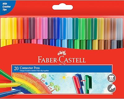 Stylo feutre conducteur faber-castell, 20 couleurs, f155520