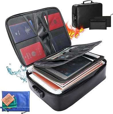 Sacs de rangement de documents ignifuges avec serrure, organisateur de documents juridiques, sac