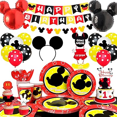 Fournitures de fête sur le thème de mickey mouse 131 pièces décorations