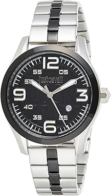 Montre pour homme just cavalli young avec cadran noir, bracelet en acier inoxydable