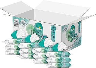 Lingettes pour bébé pampers aqua pure pour peaux sensibles 12 x pop