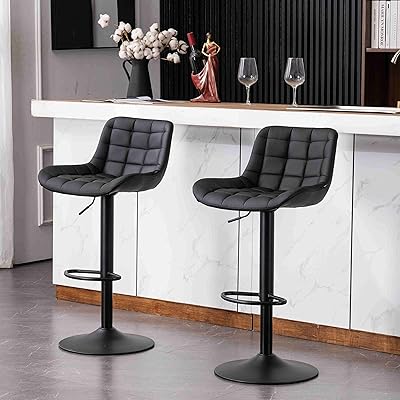 Chaises de bar utast lot de 2 tabourets pivotants réglables avec dossier chaises