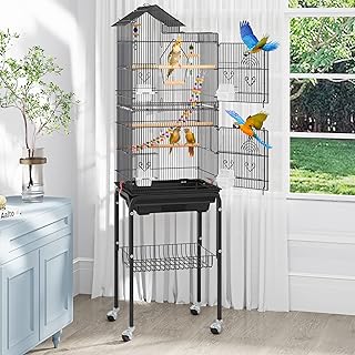 Cage à oiseaux en métal yeta home taille 62 pouces, grandes cages à