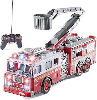 Camion de pompier télécommandé brixtex jouet de camion avec lumières et sons