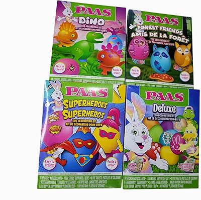 Kit de décoration d'œufs de pâques assortis bayas. paquet de 4.