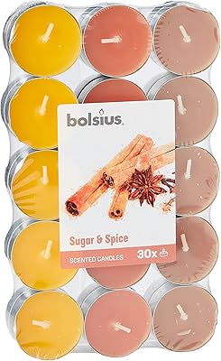 Bougies parfumées bulsius au sucre et aux épices multicolore paquet de 4