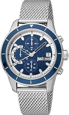 Montre analogique chrono maglia pour homme just cavalli, mouvement à quartz et bracelet