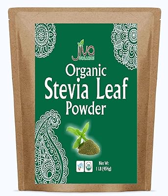 Jiva organics poudre de feuilles de stévia naturelle non transformée 1 livre