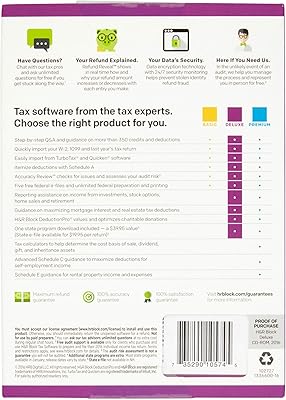Hr block(r) deluxe + state 2016 tax software, pour pc/mac, disque traditionnel