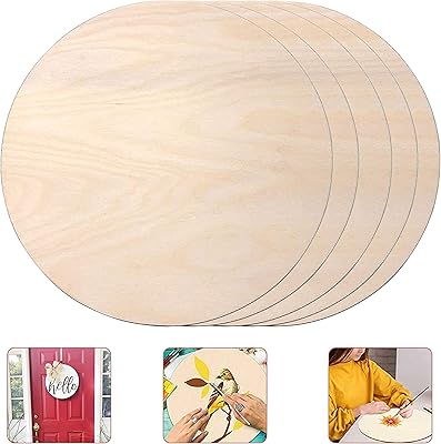 5pcs cercles ronds en bois non finis pour l'artisanat - disques ronds en bois épais pour les projets de bricolage... (12 pouces). Électroménager, mode, beauté... Diaytar a tout en stock