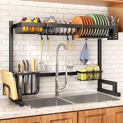 Égouttoir à vaisselle sntd au-dessus de l'évier, largeur réglable (32" ≤ 40"), organisateur
