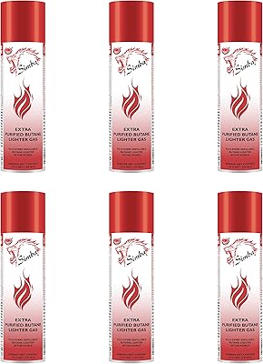 Kit de recharge de gaz butane pour briquet simba 6 pièces (139g)