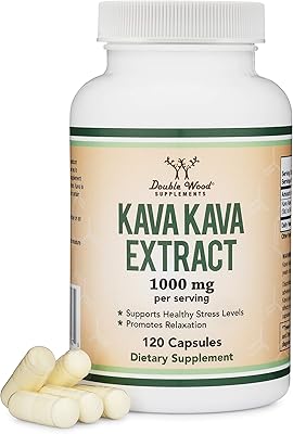 Capsules de kava kava 1000 mg par portion, 120 gélules