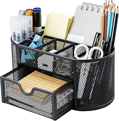 Organisateur de bureau en maille castwave, support de fournitures de bureau multifonctionnel